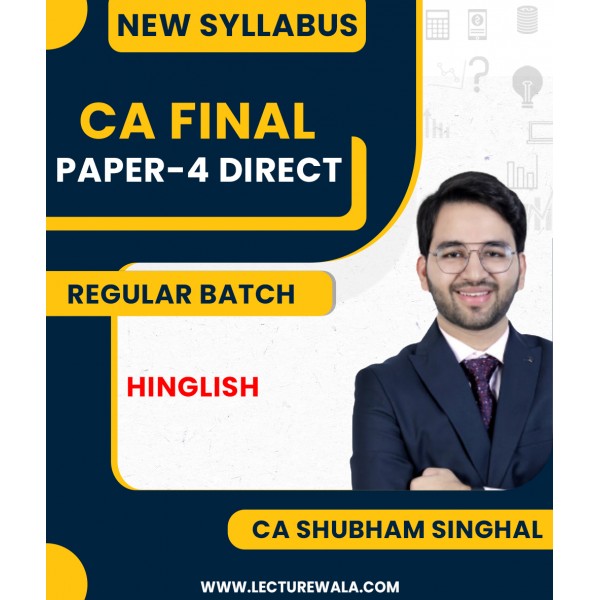 CA FInal New Syllabus Paper-4 Direct Regular Classes By CA Shubham Singhal : Pen Drive  / Online Classes.
