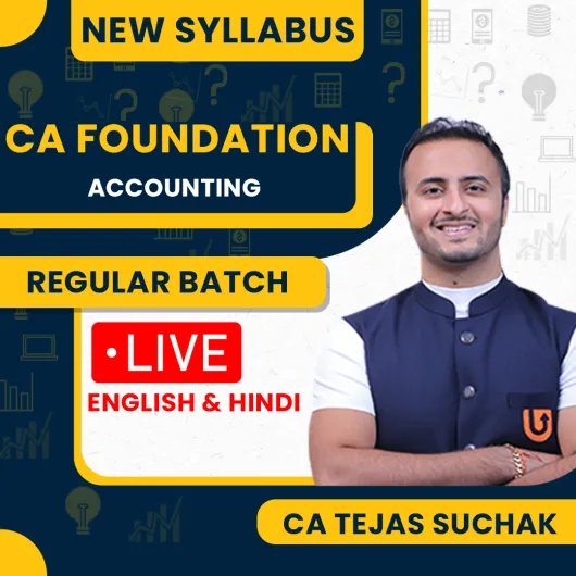 CA Tejas Suchak Accounting Regular Live Classes For CA Foundation: Online Classes