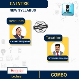 CA Inter Accounts+Taxation (Income Tax + GST)  New Recording Full Course : Video Lecture + Study Material By CA Parveen jindal  And CA Vijender Aggarwal (For Nov 2022 & May 2023)