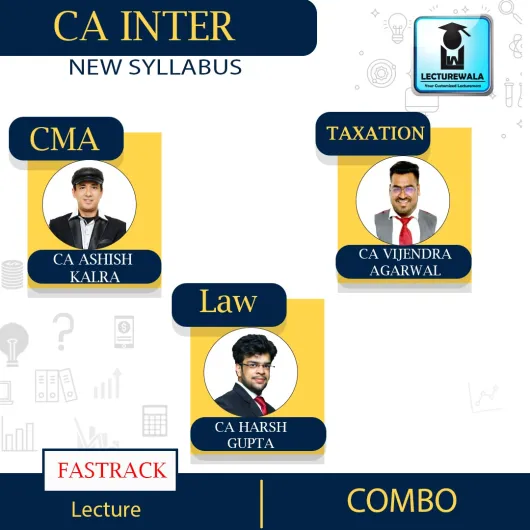 CA Inter Cma Taxation + Law Combo Crash Course by Ca Ashish Kalra CA Vijender Aggarwal & CA Harsh Gupta : Pen Drive / Online Classes