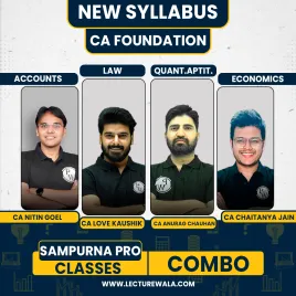 CA Foundation Sampurna Pro All Subject Combo For May / Sep 2026 By CA Nitin Goel, CA Chaitanya Jain Sir, Love Kaushik&amp; CA Anurag Chauhan