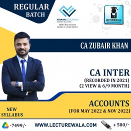 CA Inter Accounts Regular Course : Video Lecture + Study Material by CA Zubair Khan (For May 2022 & Nov 2022)