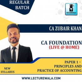 CA Foundation Accounting Live @ Home Regular Batch by CA Zubair Khan : Pen drive / Online classes.