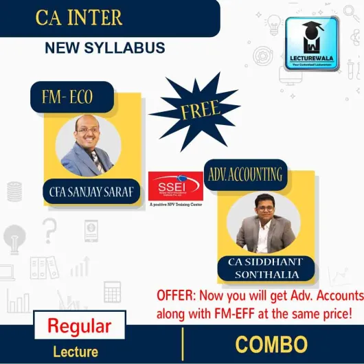 CA Inter Fm-Eco With Adv. Accounts Free Regular Course Combo : By CFA Sanjay saraf & CMA Siddhant Sonthalia (For Nov 2022)