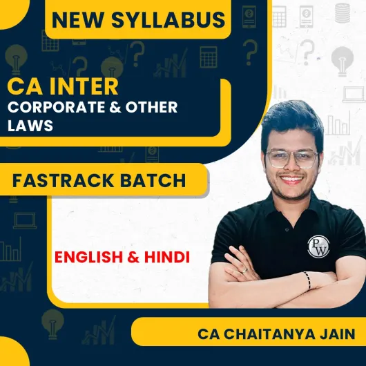 CA Intermediate Udesh Fastrack May 2026(Group 1) Corporate & Other Laws by Chaitanya Jain sir : Online Classes