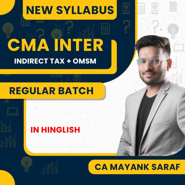 CA Mayank Saraf OM-SM & IDT Combo Regular Online Classes For CMA Inter: Pen drive / Online classes.