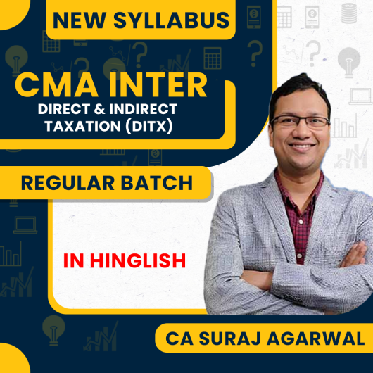  CA Suraj Agrawal Direct Tax & Indirect Tax Regular Online Classes For CMA Inter : Google Drive / Pen Drive Classes