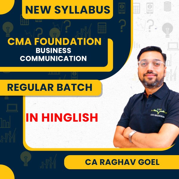 CMA Foundation New Syllabus Business Communication Regular Classes By CA Raghav Goel: Pendrive / Online Classes.