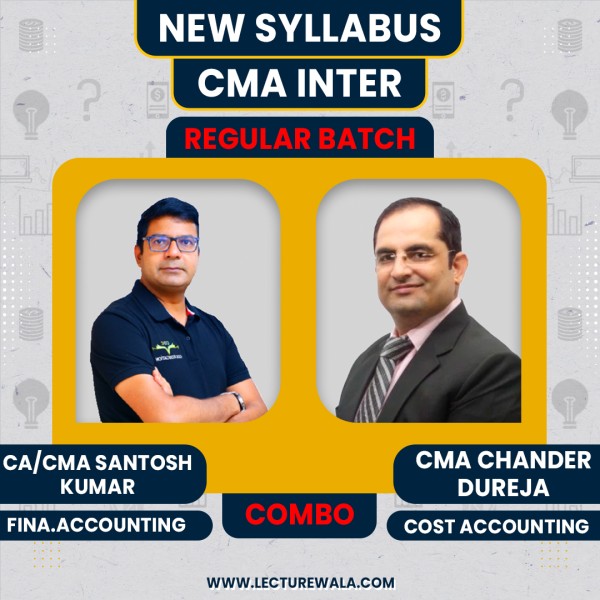 CMA Inter New Syllabus Group - 1 Financial & Cost Accounting Regular Combo Classes By CA Santosh Kumar & CMA Chander Dureja: Pen Drive / Online Classes.