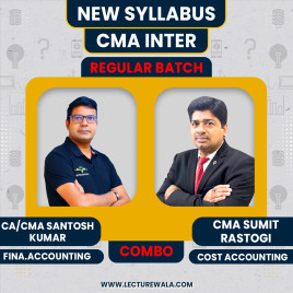 CMA Inter New Syllabus Group - 1 Financial & Cost Accounting Regular Combo Classes By CA/CMA Santosh Kumar , CMA Sumit Rastogi : Pen Drive / Online Classes. CMA Inter New Syllabus Group - 1 Financial & Cost Accounting Regular Combo Classes By CA/CMA Santosh Kumar , CMA Sumit Rastogi : Pen Drive / Online Classes.