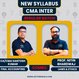 CMA Inter New Syllabus Financial Accounting & Business Laws & Ethics Regular Combo Classes By CA Santosh Kumar & Professor Nitin Bhardwaj: Pen Drive / Online Classes. CMA Inter New Syllabus Financial Accounting & Business Laws & Ethics Regular Combo Classes By CA Santosh Kumar & Professor Nitin Bhardwaj: Pen Drive / Online Classes.