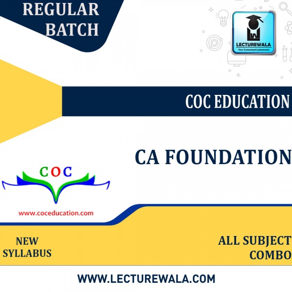 CA Foundation Combo  Regular Course By COC Education : Online / Pendrive classes.