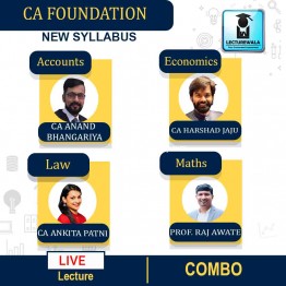 CA Foundation All Subject Combo (Full English) Live Batch  Full Course : Video Lecture + Study Material By CA Ankita Patni, CA Anand Bhangariya, CA Harshad Jaju,  & CA Prof. Raj Awate (For. Nov 2022)