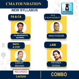 CMA Foundation All Subject Combo Recorded ( 2022 Syllabus) Financial Accounting & Cost Accounting ,Business Law,Maths &stat,Eco & Management : Pen Drive / Google Drive.
