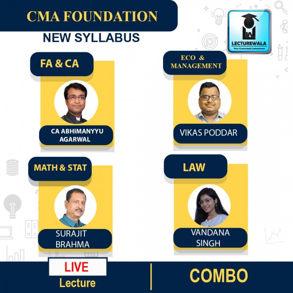 CMA FOUNDATION COMBO ALL SUBJECT (LIVE BATCH) BATCH STARTS FROM 7TH APRIL BY ABHIMANYYU AGARWAL : LIVE BATCH	 	 	 	
