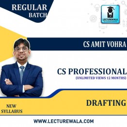 CS Professional Drafting, Appearances & Pleading   New Syllabus Regular Course : Video Lecture + Study Material By CS Amit Vohra  (For JUNE 2022   )