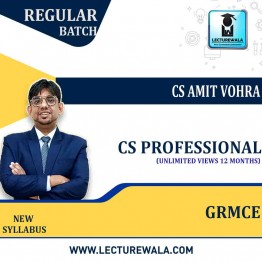CS Professional Governance, Risk Management, Compliances and Ethics  New Syllabus Regular Course : Video Lecture + Study Material by CS Amit Vohra  (For , June 2022, )