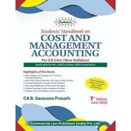 CA Inter Students' Handbook On Cost And Management Accounting  : Study Material By CA B. Saravana Prasath  (For Nov. 2022 and Onwards)