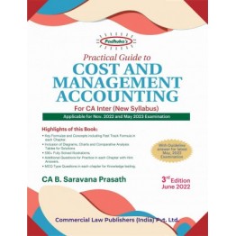 CA Inter Practical Guide To Cost And Management Accounting  : Study Material By CA B. Saravana Prasath  (For Nov. 2022 and Onwards)