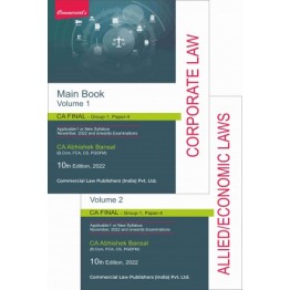 CA Final Corporate & Allied/Economic Laws (Main Book) (Set Of 2 Vols.) : Study Material By CA Abhishek Bansal  (For Nov. 2022 and Onwards)