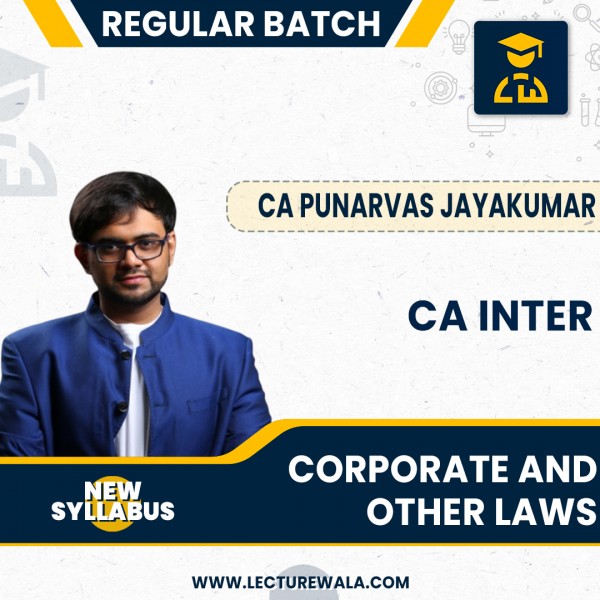 CA Inter Paper 2 – Corporate and Other Laws Regular Course New Syllabus By CA Punarvas Jayakumar: Pen drive / Google drive.