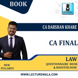 CA Final Law  Booster Dose & Questionnaire Combo Book : Study Material By CA Darshan Khare (For Nov. 2022)