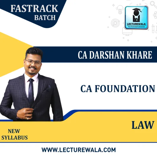 CA Foundation Law Fastrack Batch New Recording : Video Lecture + Study Material By CA Darshan Khare ( Nov 2022 )