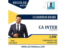 CA Inter Law Regular Course Live + recorded Pre-Booking Regular batch : Video Lecture + Study Material By CA Darshan Khare ( For May / Nov 2023)