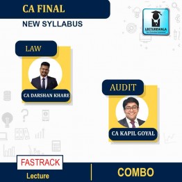 CA Final Law & Audit New Syllabus Fastrack Combo By CA Darshan Khare  and CA Kapil Goyal [Combo CA India] : Pen drive / Online classes.