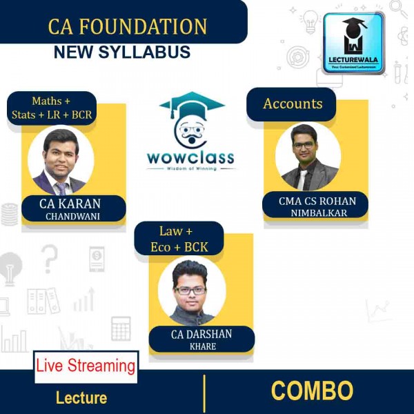 CA Foundation All Subject Combo Live Streaming Batch Regular Course : Video Lecture + Study Material By CA Darshan Khare , CA Rohan Nimbalkar & CA Karan Chandwani (For Nov. 2021 & May 2022)