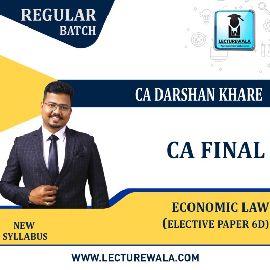 CA Final Economic Law Elective Paper 6DRegular Course By CA Darshan Khare  :Pen Drive  / Online Classes