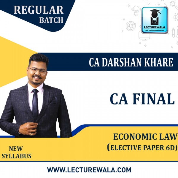 CA Final Economic Law Elective Paper 6DRegular Course By CA Darshan Khare  :Pen Drive  / Online Classes