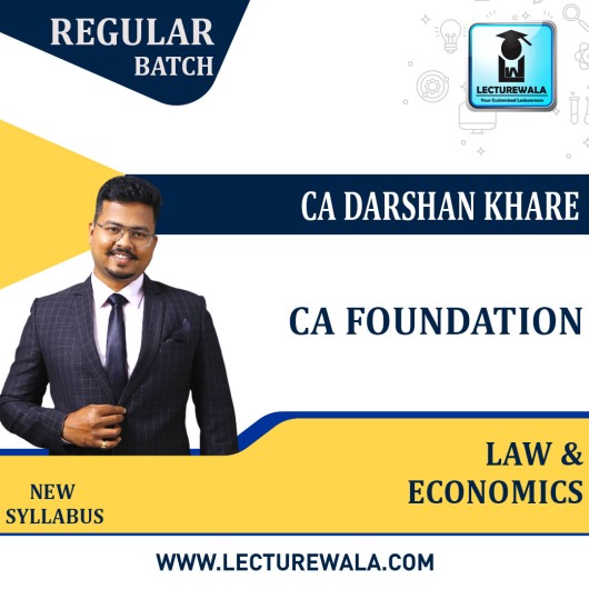 CA Foundation Law + BCR & Eco Combo  Regular Course New Recording : Video Lecture + Study Material By CA Darshan Khare (Nov - 2022)