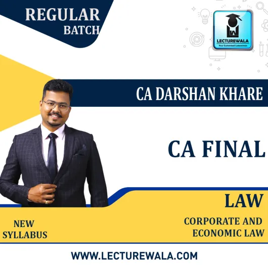 CA Final Law Regular Course New Recording Regular Course : Video Lecture + Study Material By CA Darshan Khare (For Nov.2022)