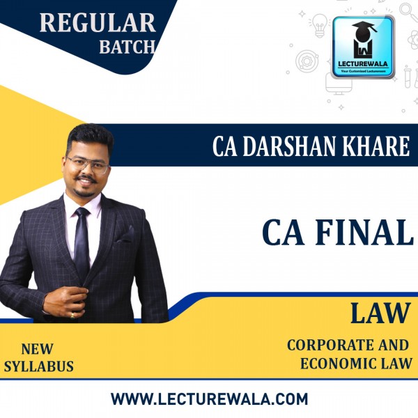 CA Final Law Regular Course New Recording Regular Course : Video Lecture + Study Material By CA Darshan Khare (For  Nov.2022)