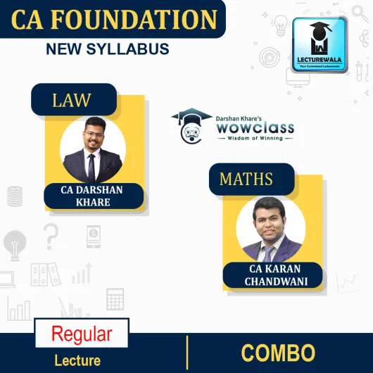 CA Foundation Law+BCR & Maths Combo Regular Course By CA Darshan Khare & CA Karan Chandwani: Google / Pendrive.