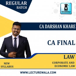 CA Final Law Regular Course  By CA Darshan Khare :Pen Drive  / Online Classes