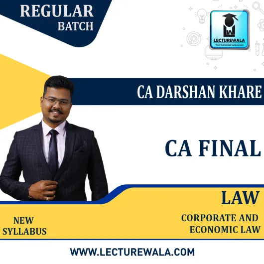 CA Final Law Regular Course By CA Darshan Khare :Pen Drive / Online Classes