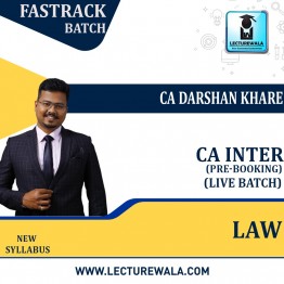CA Inter Law Live + Pre- booking  New Syllabus Crash Course  Wow 30 Batch: Video Lecture + Study Material By CA Darshan Khare (For Nov 2022 & May 2023)