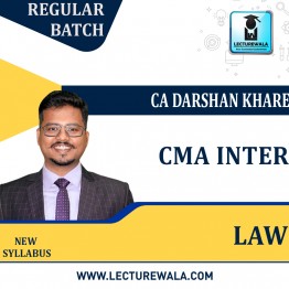 CMA Inter Law Regular Course  Regular batch  By CA Darshan Khare :Pen Drive  / Online Classes