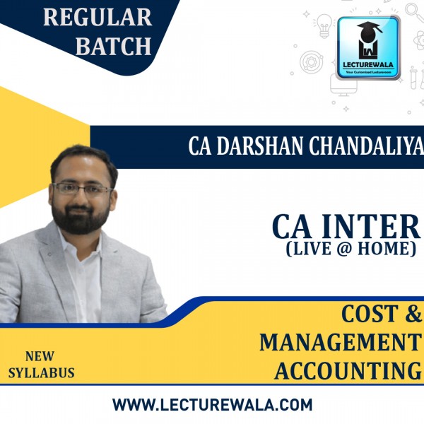 CA Inter Cost & Management Accounting Live + Recorded Regular Course By CA Darshan Chandaliya: Pen Drive / Google Drive.