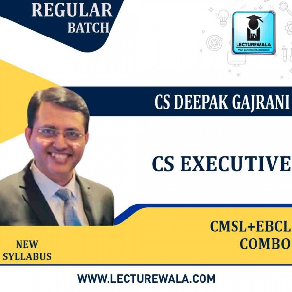 CS Executive Combo CMSL + EBCL (Group - 2) New Syllabus: Video Lecture + Study Material by CS Deepak Gajrani : Online Classes/Pen Drive