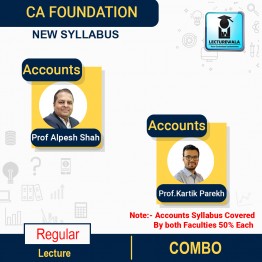  CA Foundation Account  Regular Course : Video Lecture + Study Material By Prof Alpesh Shah & Prof.Kartik Parekh (For Nov 2022 & May 2023)