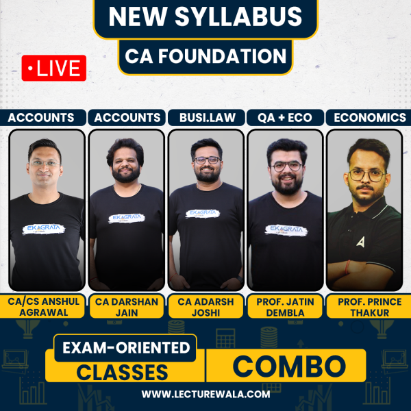 Ekagrata CA All Subject Exam Oriented Online Live combo Classes For CA Foundation 