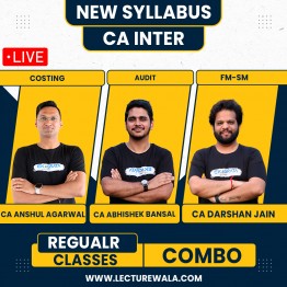 CA Inter New Syllabus Group - 2 Live Regular Combo Classes By CA Anshul Agarwal, CA Abhishek Bansal, CA Darshan Jain : Live Online Classes