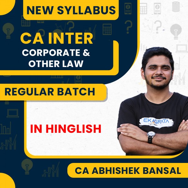 CA Abhishek Bansal Corporate & Other Law New Syllabus Regular Classes For CA Inter