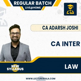 CA Inter Law New Syllabus Live + Recorded Regular Course By CA ADARSH JOSHI :Live Online Classes