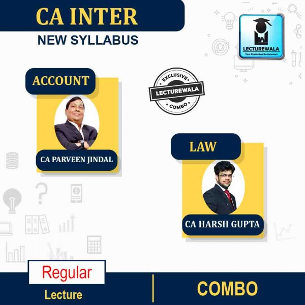CA Inter Law + Accounts Combo Regular Course by CA Harsh Gupta & CA Praveen Jindal : Google Drive / Pen Drive 