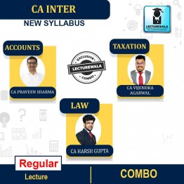 CA Inter Taxation + Law + Accounts Combo Regular Course by CA Vijender Aggarwal & CA Harsh Gupta & CA Parveen Sharma : PEN DRIVE / ONLINE CLASSES.