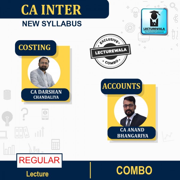 CA Inter Combo Costing & Accounts Regular Course By CA Darshan Chandaliya & CA Anand Bhangariya : Pen Drive / Online Classes
